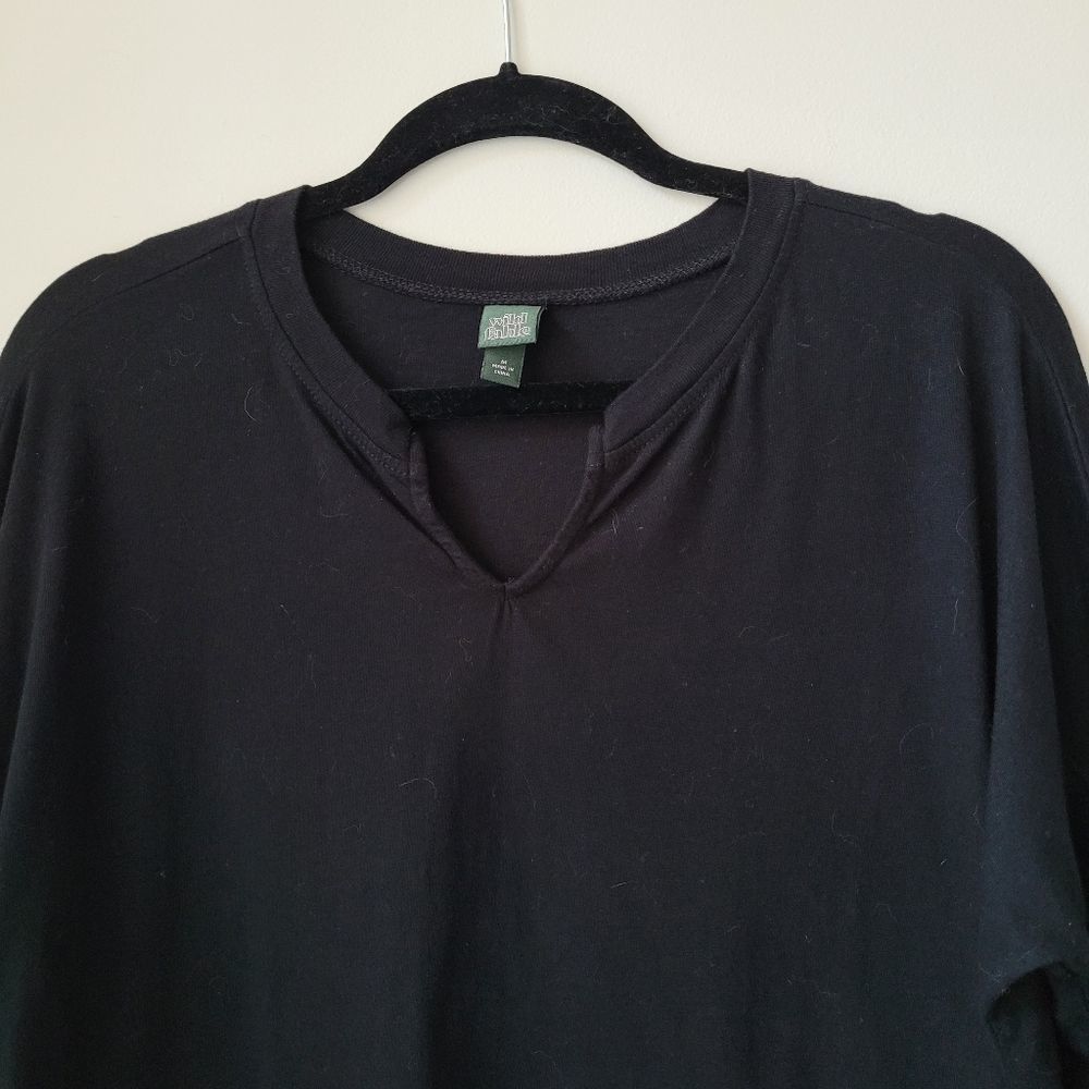 WILD FABLE Boho Tie Dye Long Sleeve Boxy Crop Top Tee Shirt Size M Black White - Picture 7 of 10